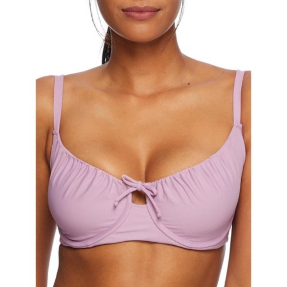 Birdsong | Lilac Ruched Bikini Top
